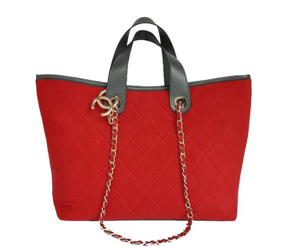 Replica Chanel A66710 Cotton Large Tote Bag Red On Sale